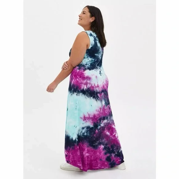 NWT Torrid Tie-Dye Super Soft Hi-Lo Maxi Dress - Torrid Size 4 (26, 4X) - Picture 3 of 15